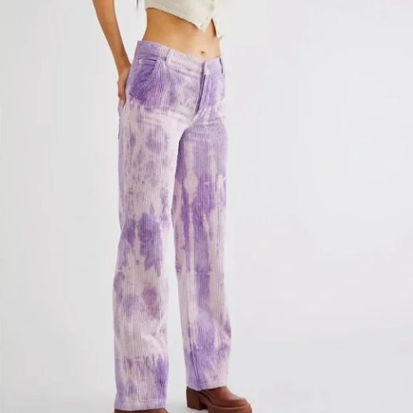 Free People Pants - Free People Reese Pitched Straight Cord Jeans in Moonlit Orchid Size 31 NWT